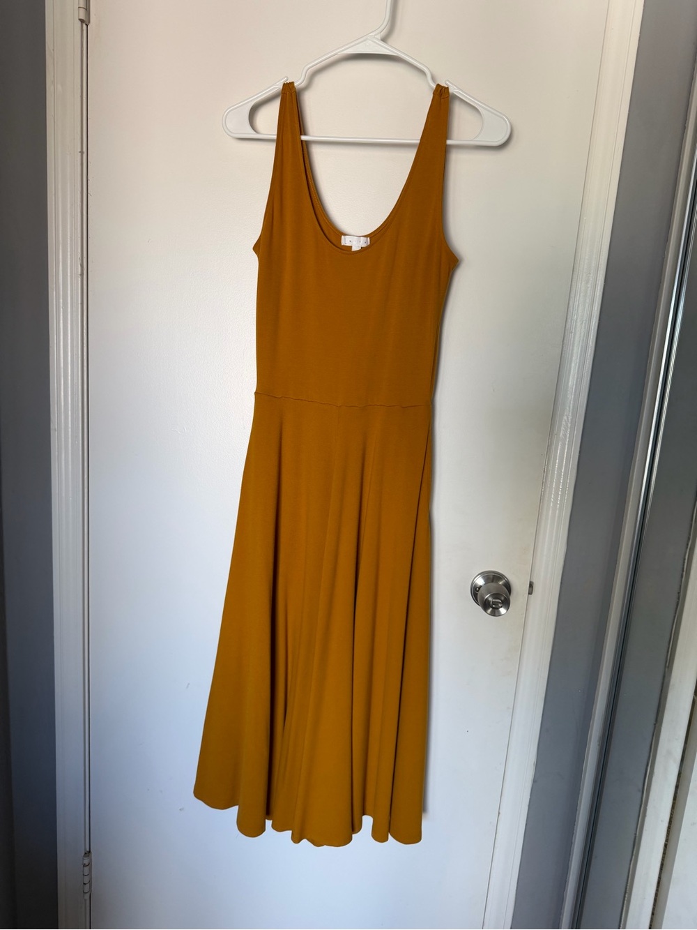 Sleeveless Mustard A-Line Midi Dress - Women's- only worn once or twice
